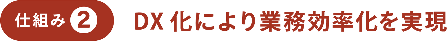 仕組み② DX化により業務効率化を実現
